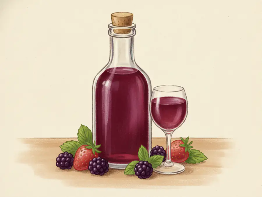 Blackberry/Strawberry Cordial — illustration
